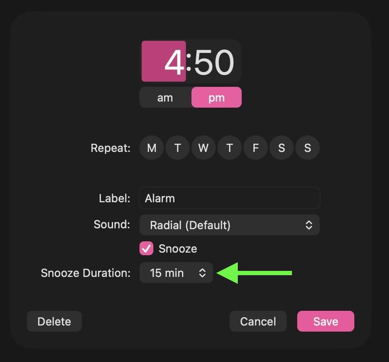 clock app alarms snooze